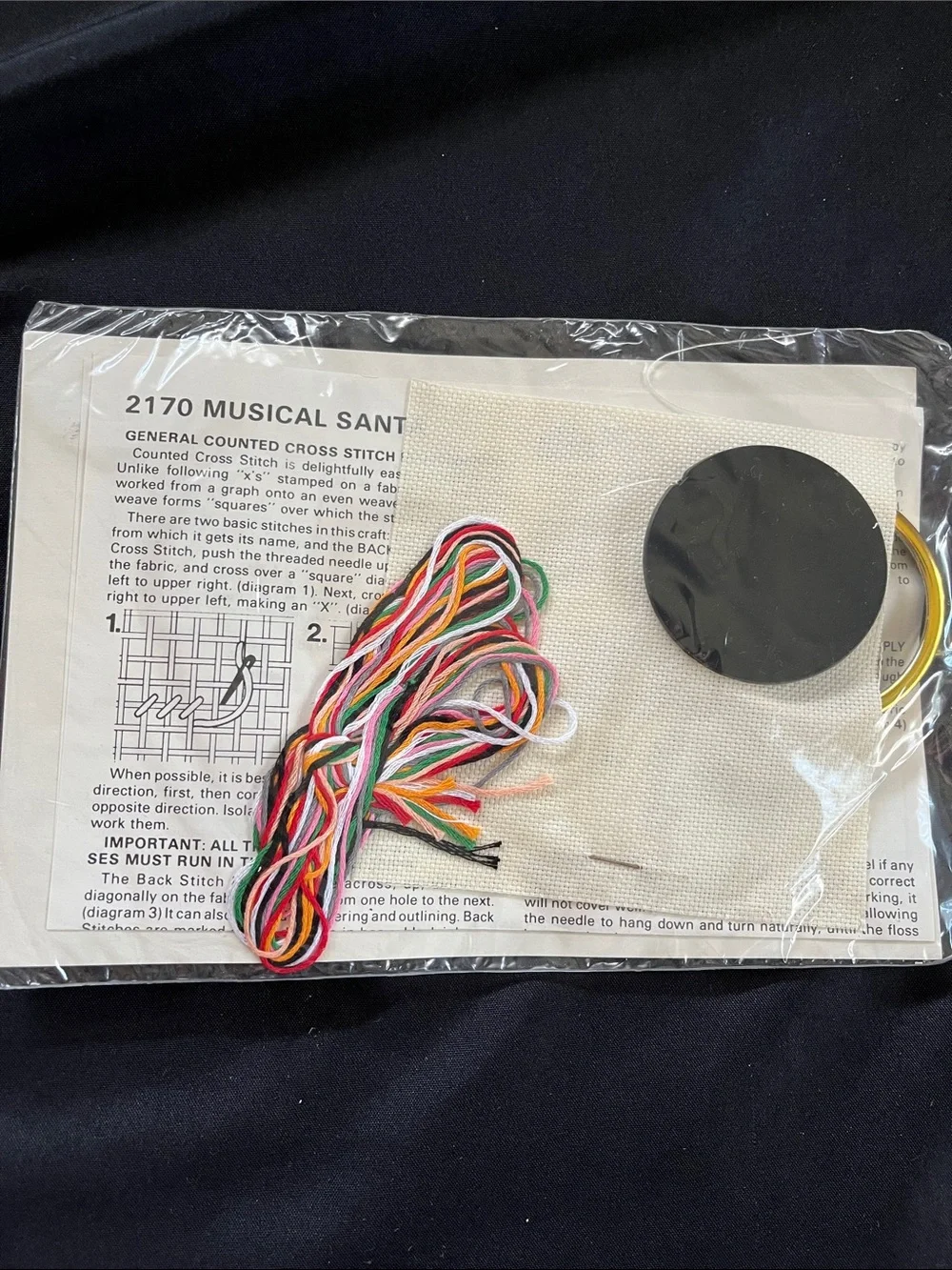 2 Vtg 1982 Creative Circle Santa Cross Stitch Ornament Kits 2170 & 2171 NIP